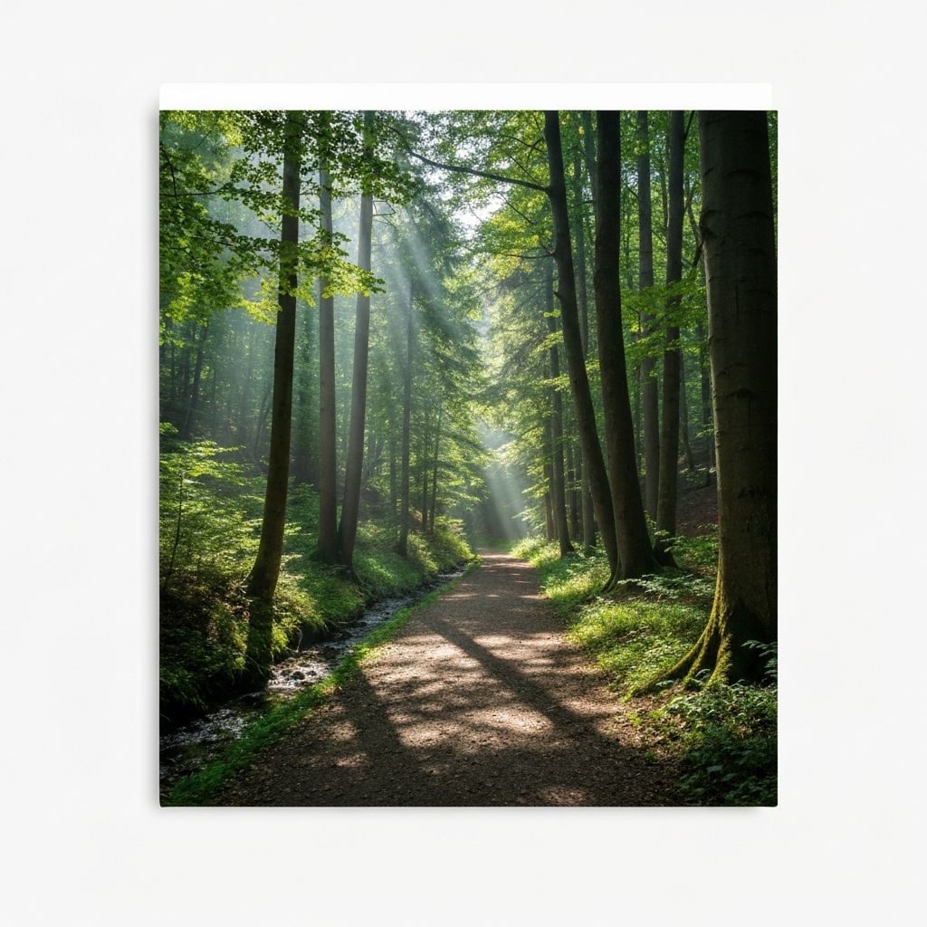 Forest path with natural light